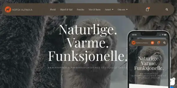 Nettsiden til Norsk Alpakka