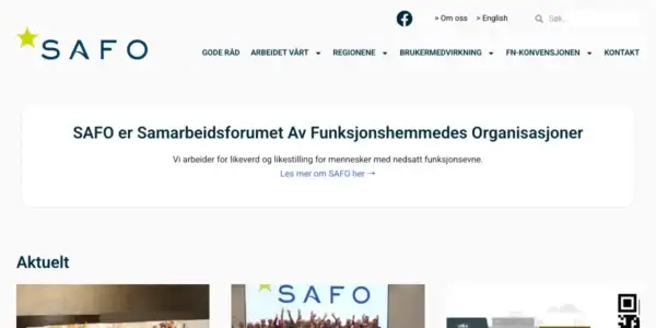 Nettsiden til SAFO