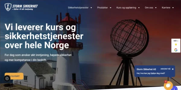 Nettsiden til Storm Sikkerhet