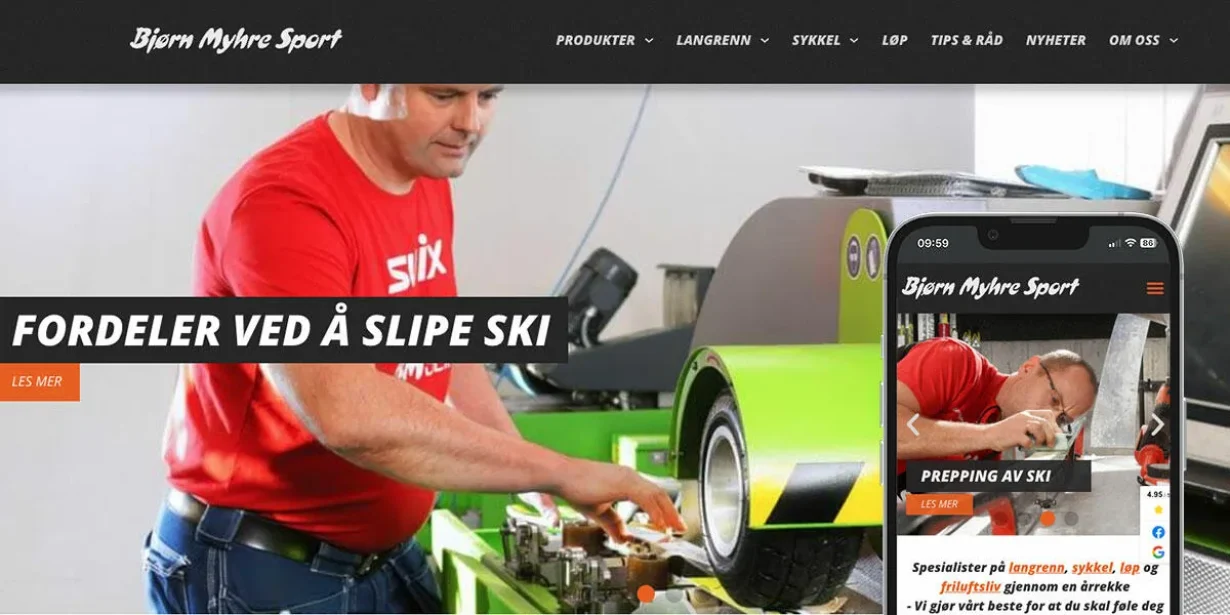 Nettsiden til Bjørn Myhre Sport