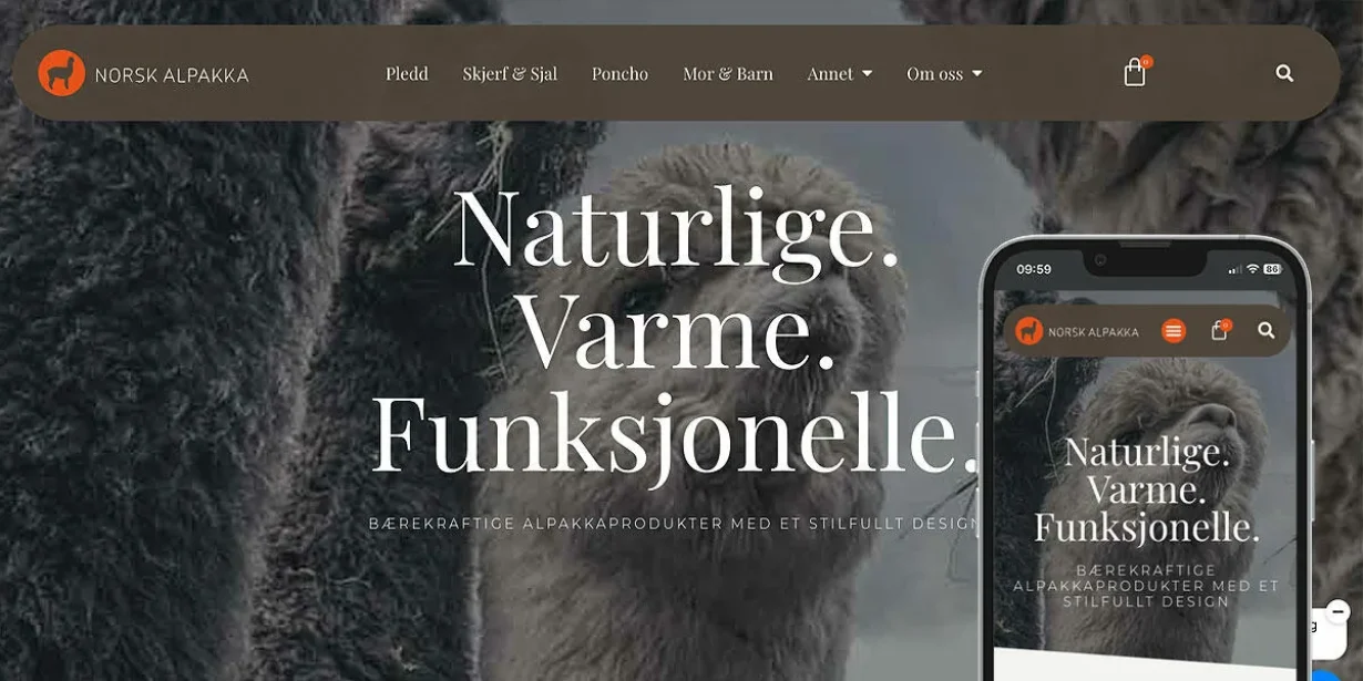Nettsiden til Norsk Alpakka
